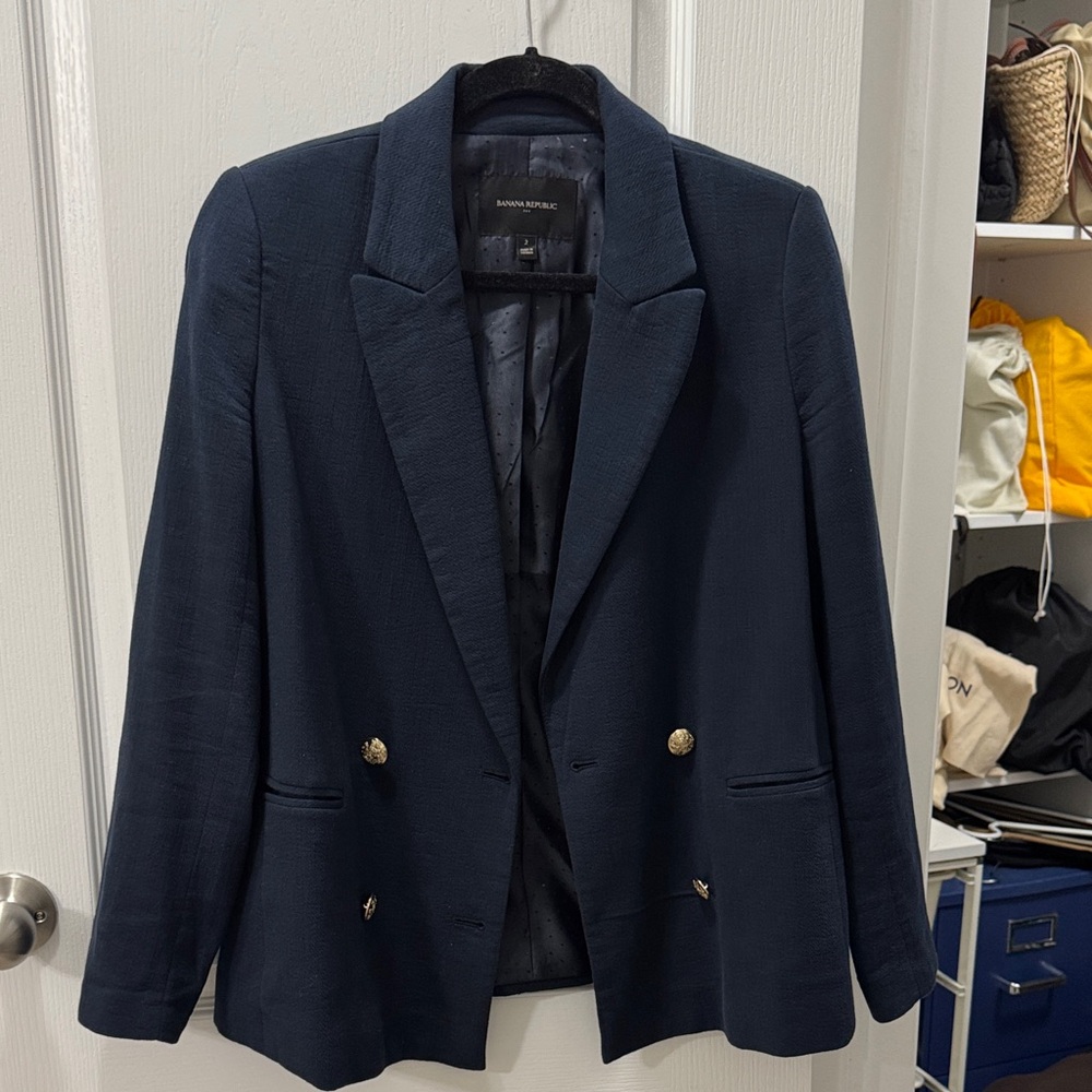 Banana Republic Dark Blue Blazer with Gold Buttons